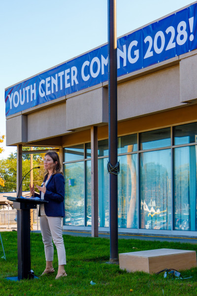 Leigh Adams Speaking – Youth Center Signing Ceremony